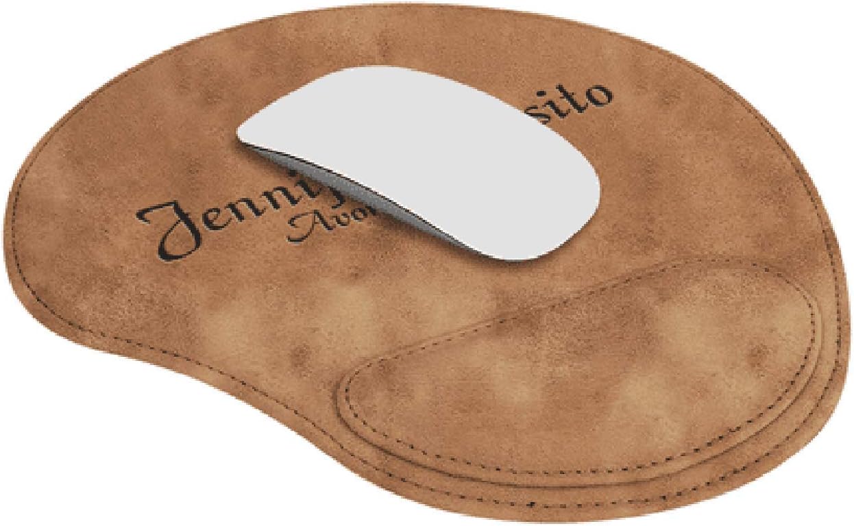 Executive Gift Shoppe | Personalized Rustic Brown & Gold Leatherette Mousepad