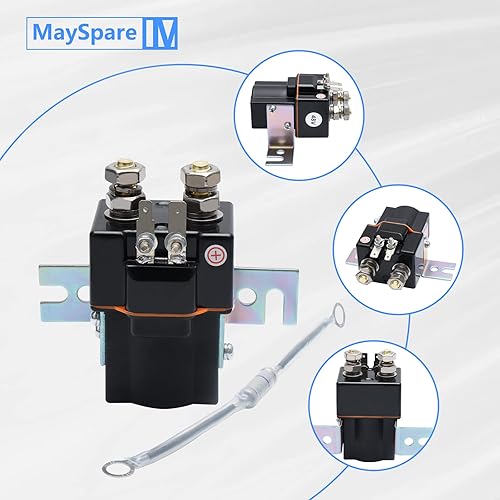Miniatura 3 de MaySpare Solenoide del carro de golf 48V, bobina solenoide de 4 terminales, solenoide Albright para el coche Club 95-Up DS y 04-08 Precedent Golf
