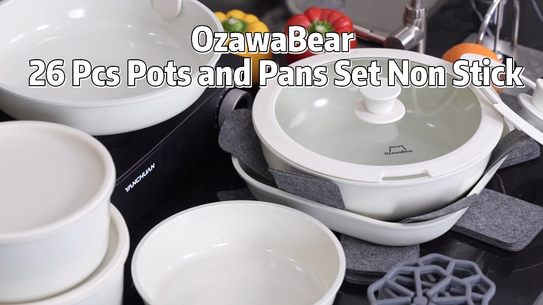 Amazon.com: OzawaBear 26 Pcs Pots and Pans Set Non Stick, Ceramic