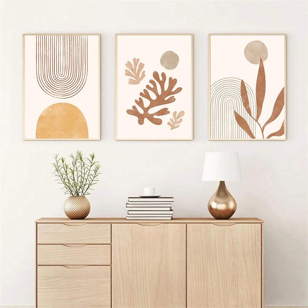 Wbyzac Multicolored Art Prints-Boho Wall Poster Print Pictures Abstract Lines Art Prints Sun Painting Posters Nordic Wall Art Living Kitchen Room Decoration Artwork-50 * 60Cm*3Pcs (No Frame)