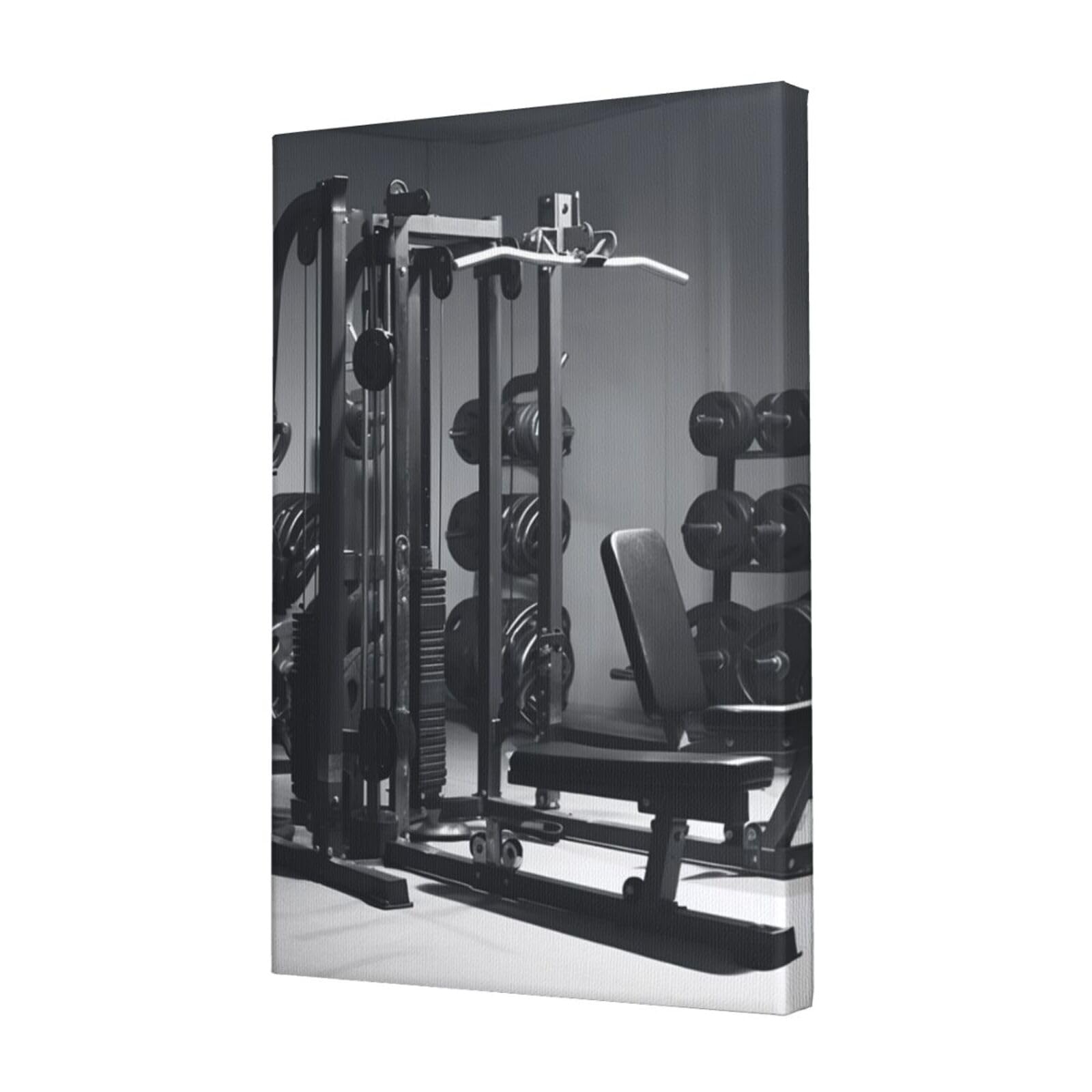 FodPand Gym Equipment Canvas Wall Art for Living Room Wall Decor 12"x18" Modern Artwork Painting Pictures Hanging Canvas Prints Aesthetic Wall Art for Bedroom Bathroom Office Wallart Decor