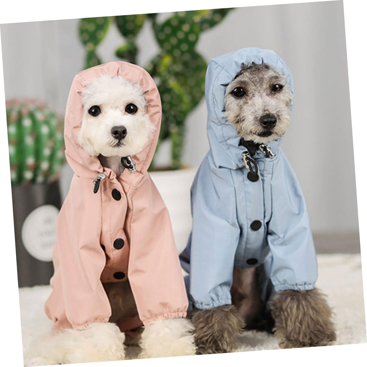 Amosfun Reflective Waterproof Dog Raincoat Adjustable Breathable Blue S Pet Rain Jacket for Puppies Outdoor Wear