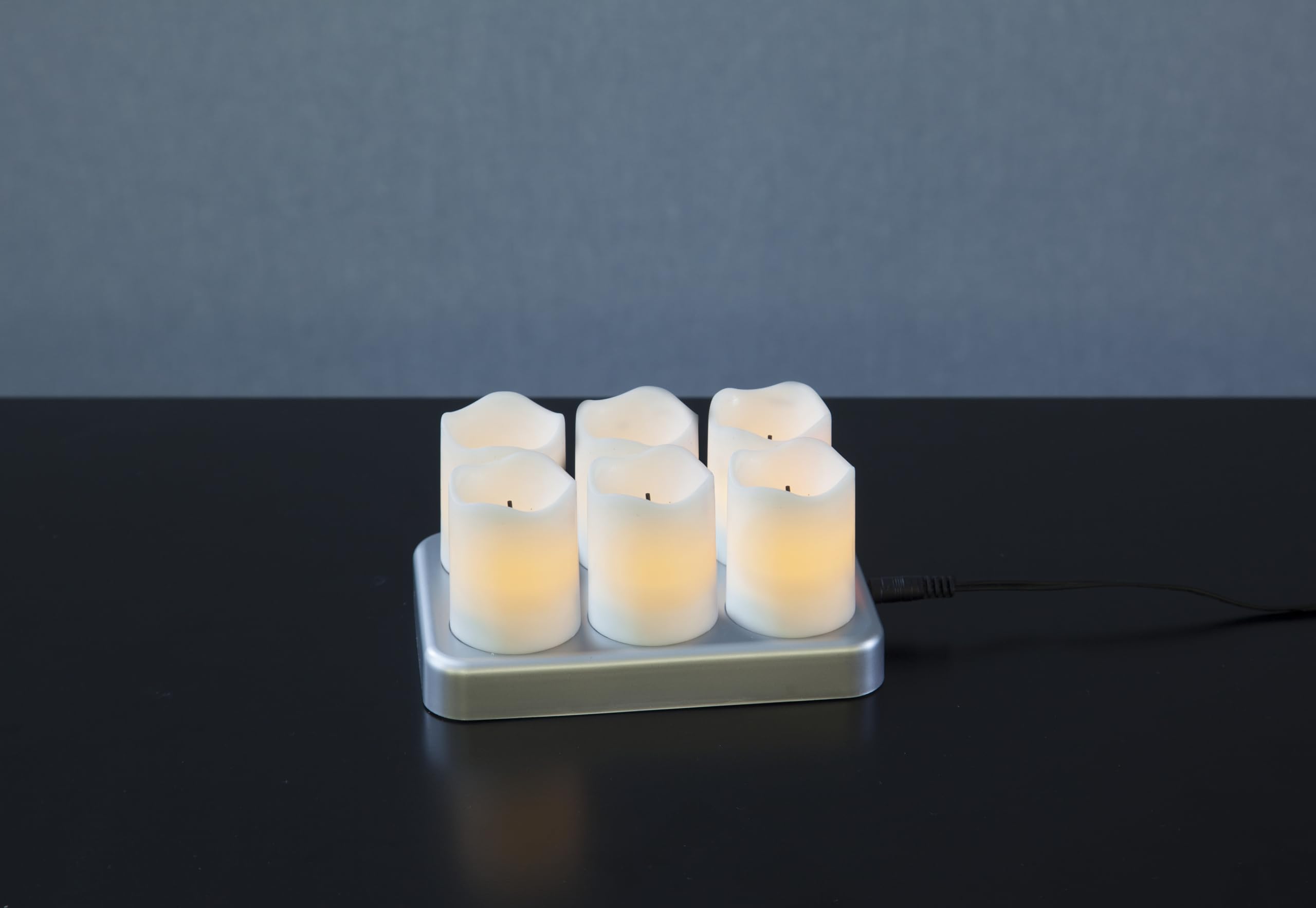 Chargeme - Juego de 6 velas LED con estación de carga (velas)