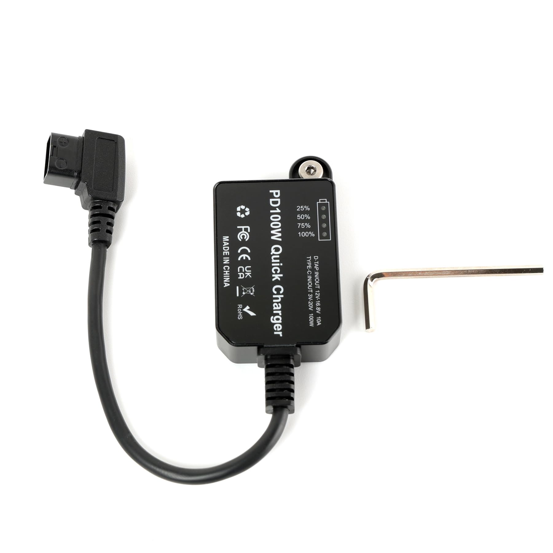 HangTon Zasilacz D-Tap na USB-C, PD 100 W 5/9/12/20 V do aparatu Canon Sony LUMIX, silnika ostrości, laptopa do telefonu, akumulatora V-Mount, dwukierunkowy