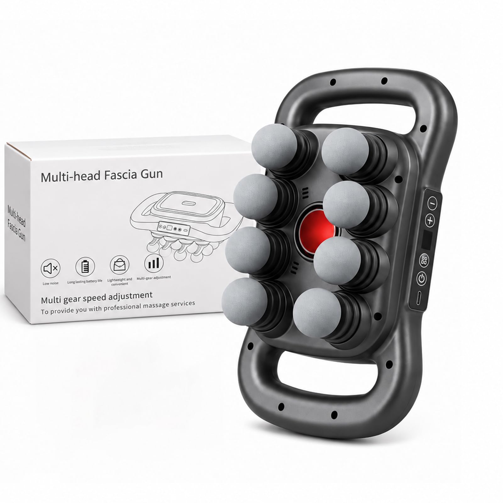 Xeviola Massage Gun, 8 Soft Massage Nodes with 9 Speed Settings, 35mm Amplitude Cordless Equine Massage Device for Stable