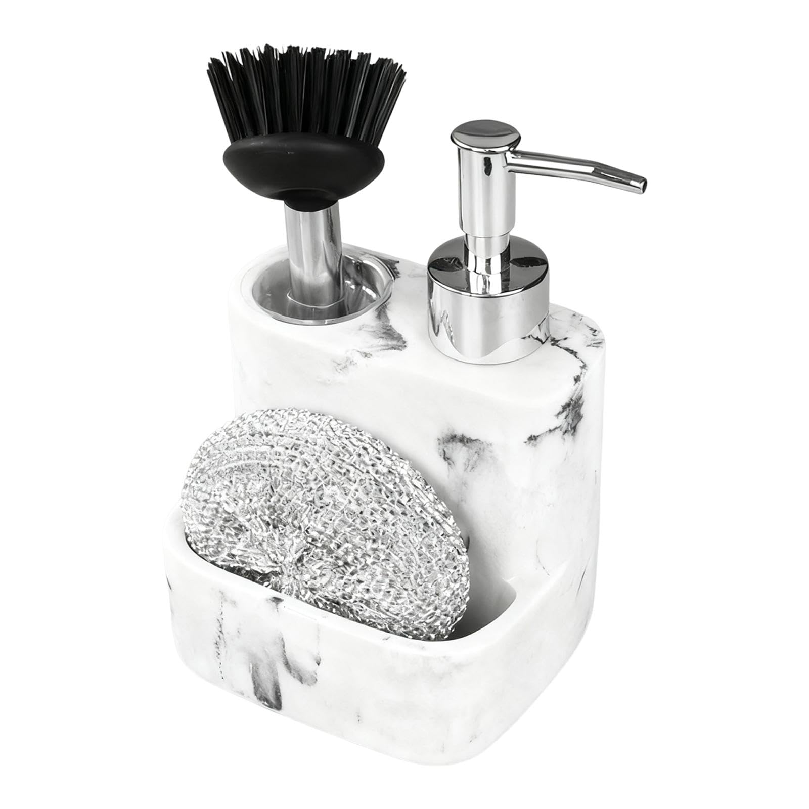 Dispenser per detersivo per Piatti 3 in 1, Contenitore con Pompa a Pressione, Pratico, Facile da Usare, Accessorio Multiuso, Gadget da Cucina compatti