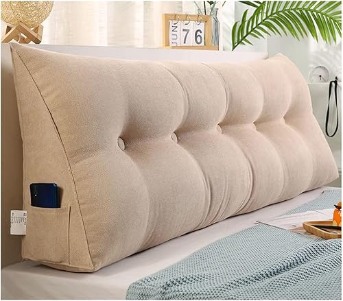 Almohada para cabecero, cojín triangular de lectura, almohada grande con respaldo de posicionamiento, almohada para sofá cama con funda extraíble