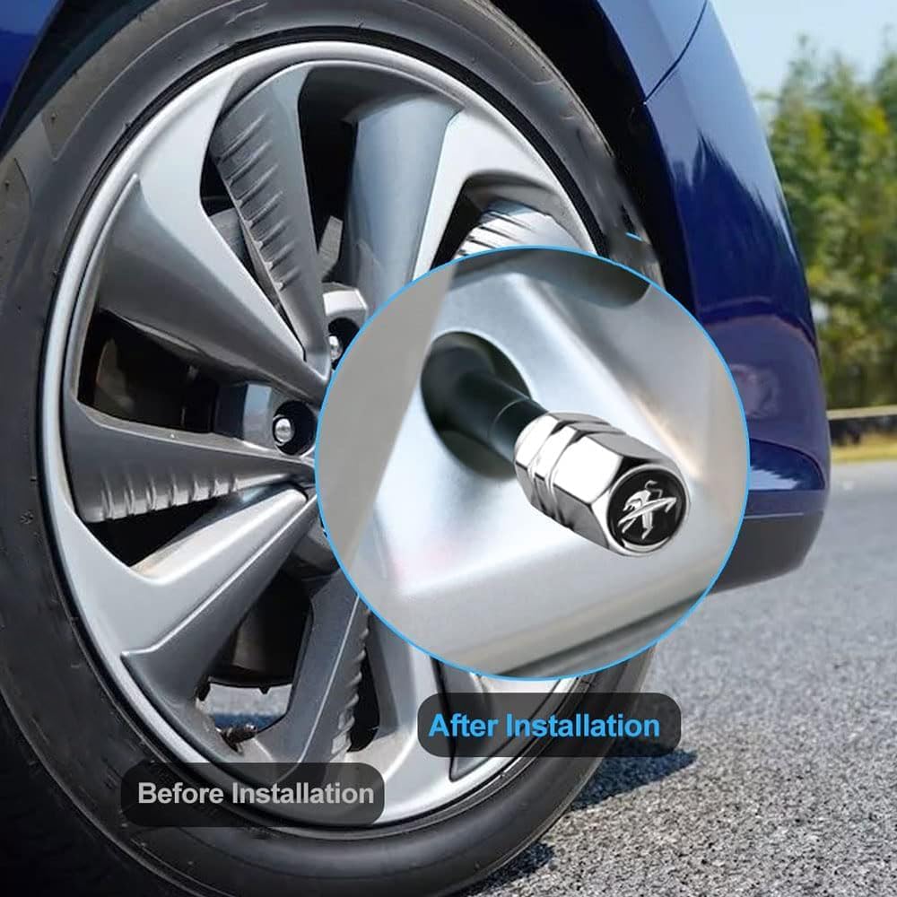 ZGDDS 4 Pièces Bouchons De Valve Universels Pour Peugeot 5008 Allure 2020-2024, Lumineux La Nuit, Matériau ABS, Résistants,Green