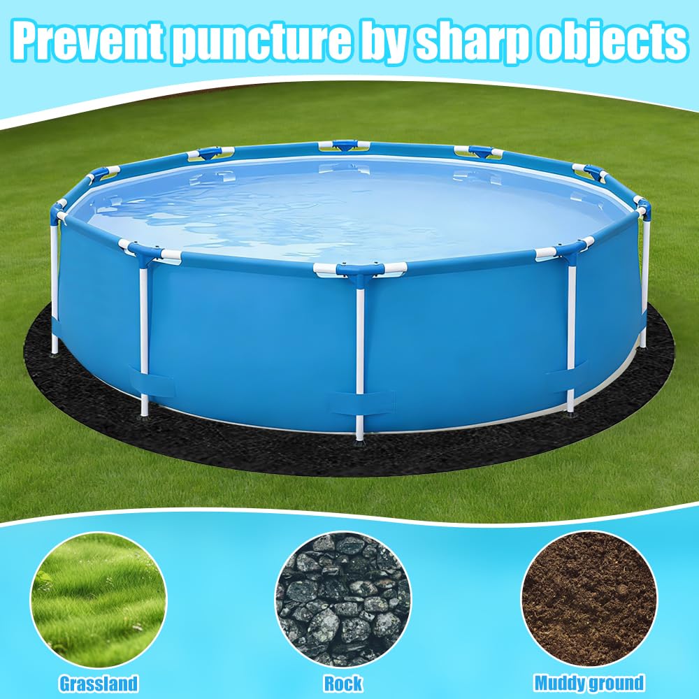 Tapis de Sol Piscine, 4 m Tapis sous Piscines Hors Sol Rond, Rembourrage sous Piscine, Tapis De Revêtement De Sol De Piscine, Antidérapant, Pliable, pour Baignoires et Piscines Hors Sol