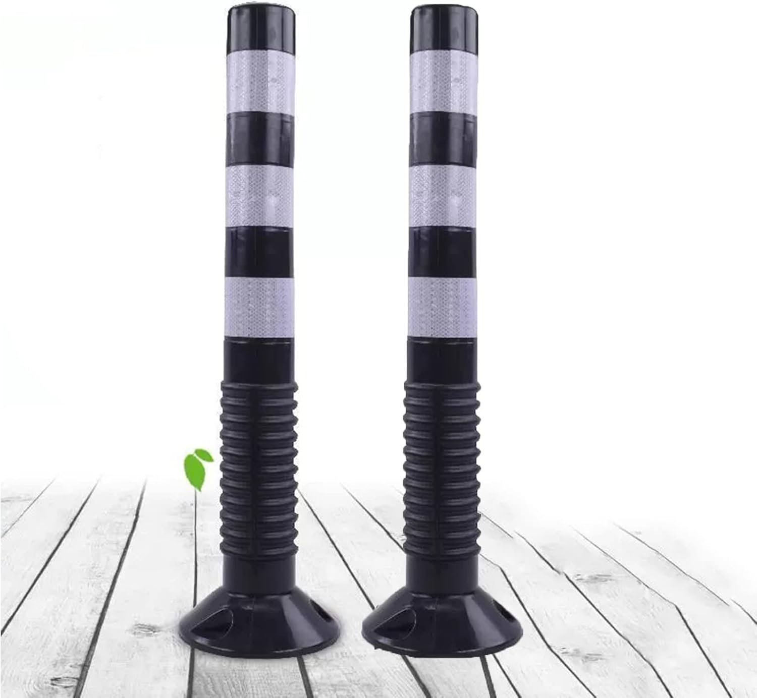 Driveway Parking Bollards Plastic Reflective Delineator Barrier Posts with Expansion Bolts Included Protect Parking Space Traffic Control