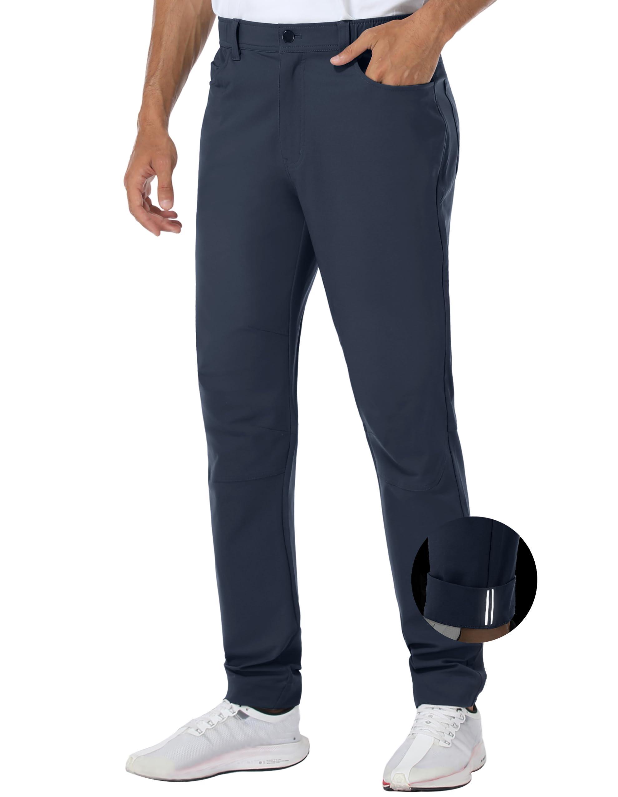 PULI Men's Golf Pants Stretch Quick Dry Business Casual Trousers with Pockets for Work Travel Pants