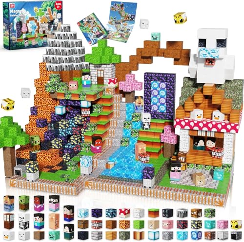 Magnetic Blocks - 150PCS Magnetic Building Blocks Cubes Adventurer, Magnet Toys for Kids Age 3+, Toy Building Set for Kids, Magnets Stacking Construction Birthday Gifts for Boys Girls Age 4-8, 8-12