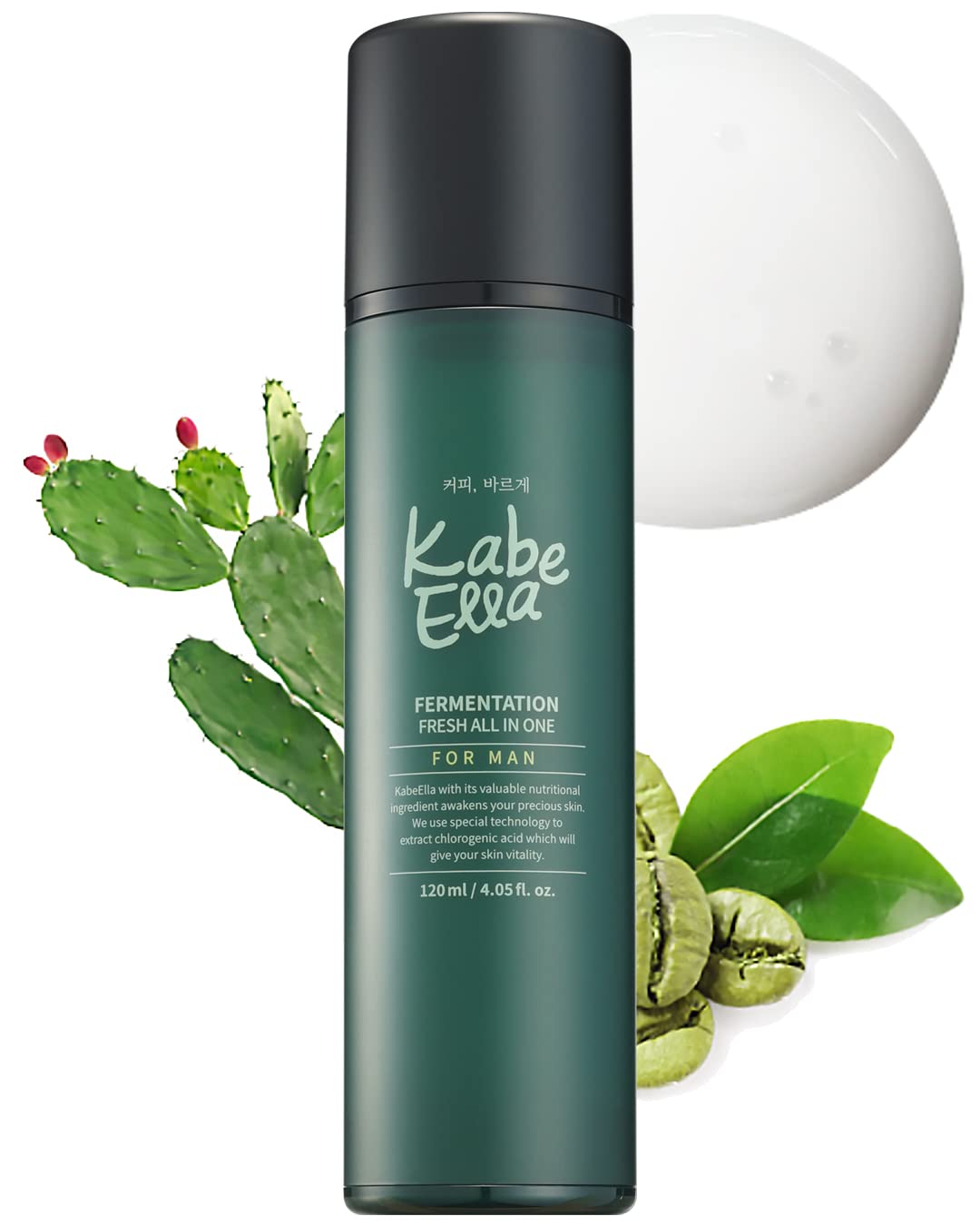 KabeElla Fermentation Fresh All-in-One for Men, Anti-Aging Facial Moisturizer with Green Coffee Bean Extract &amp;amp; Panthenol, Face Lotion for