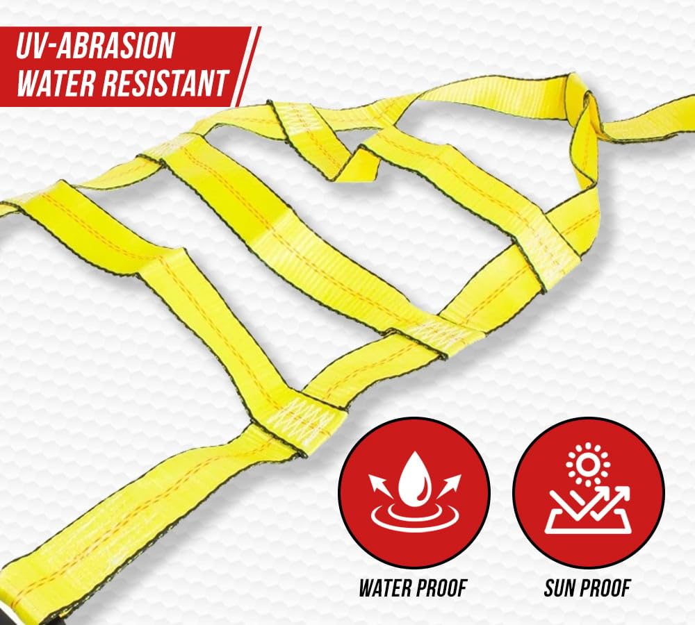 Mytee Products Paquete de 2 Correas de Red para Ruedas con Ganchos Planos (sin trinquete)