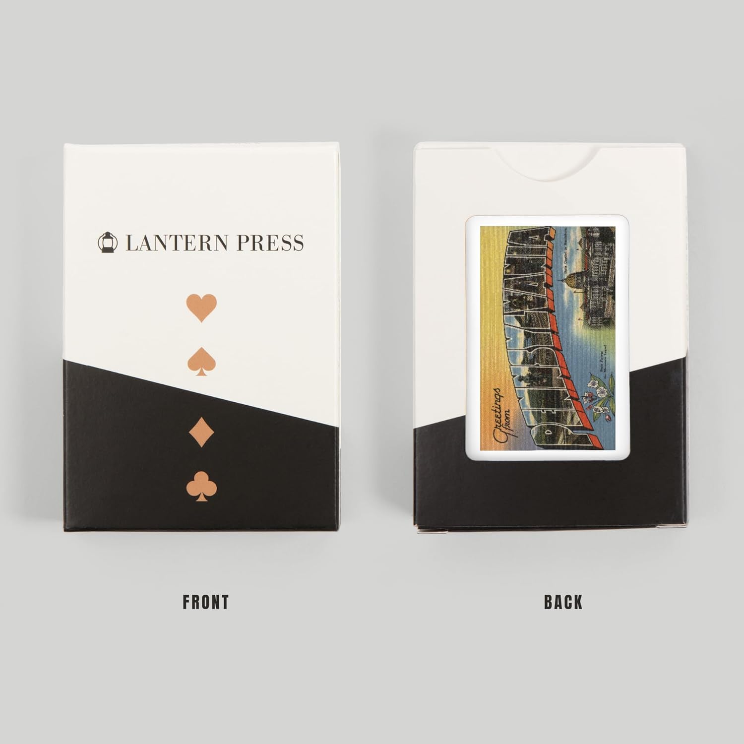 Lantern Press Greetings from Pennsylvania (State Capital/Flower # 2), 52 Playing Cards for Adults, Poker Size Card Deck