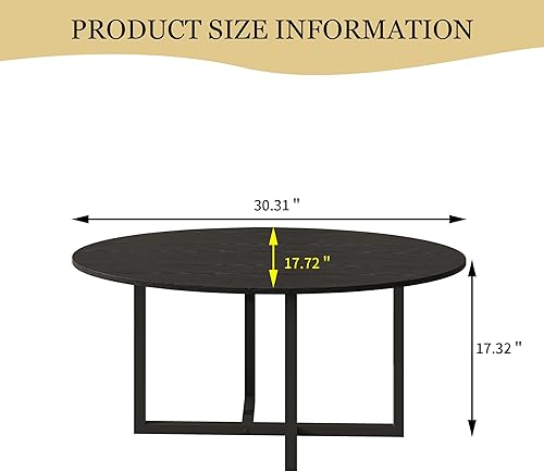 Miniatura 3 de Mesa auxiliar ovalada para sala de estar, mesa central con marco de metal para sala de estar, oficina en casa, espacio pequeño, fácil montaje, negro
