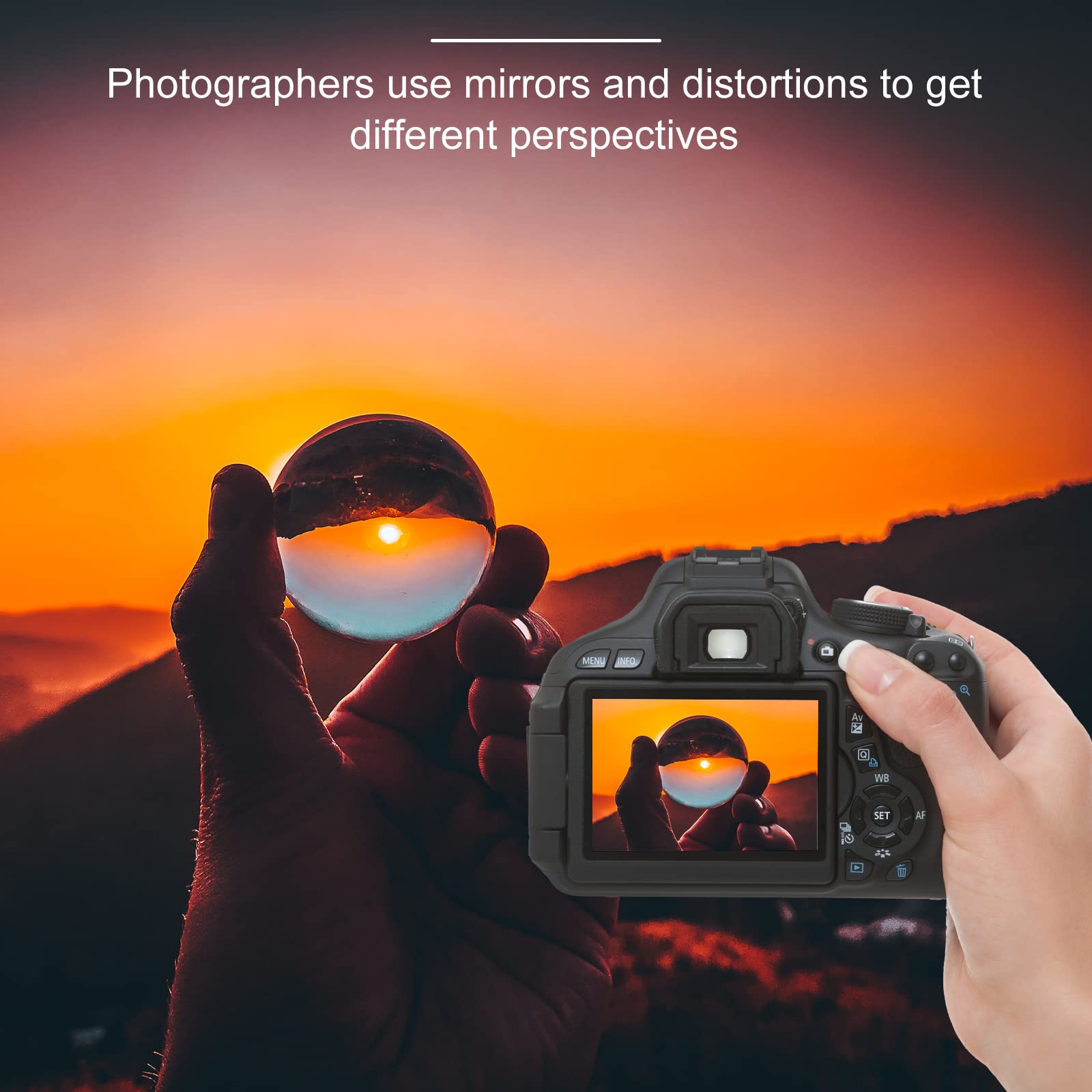 Sfera di vetro K9, 80 mm, sfera di cristallo trasparente, per fotografia, sfera di cristallo trasparente, con base rotonda in legno, per accessori fotografici, pallina da divinazione, regalo per