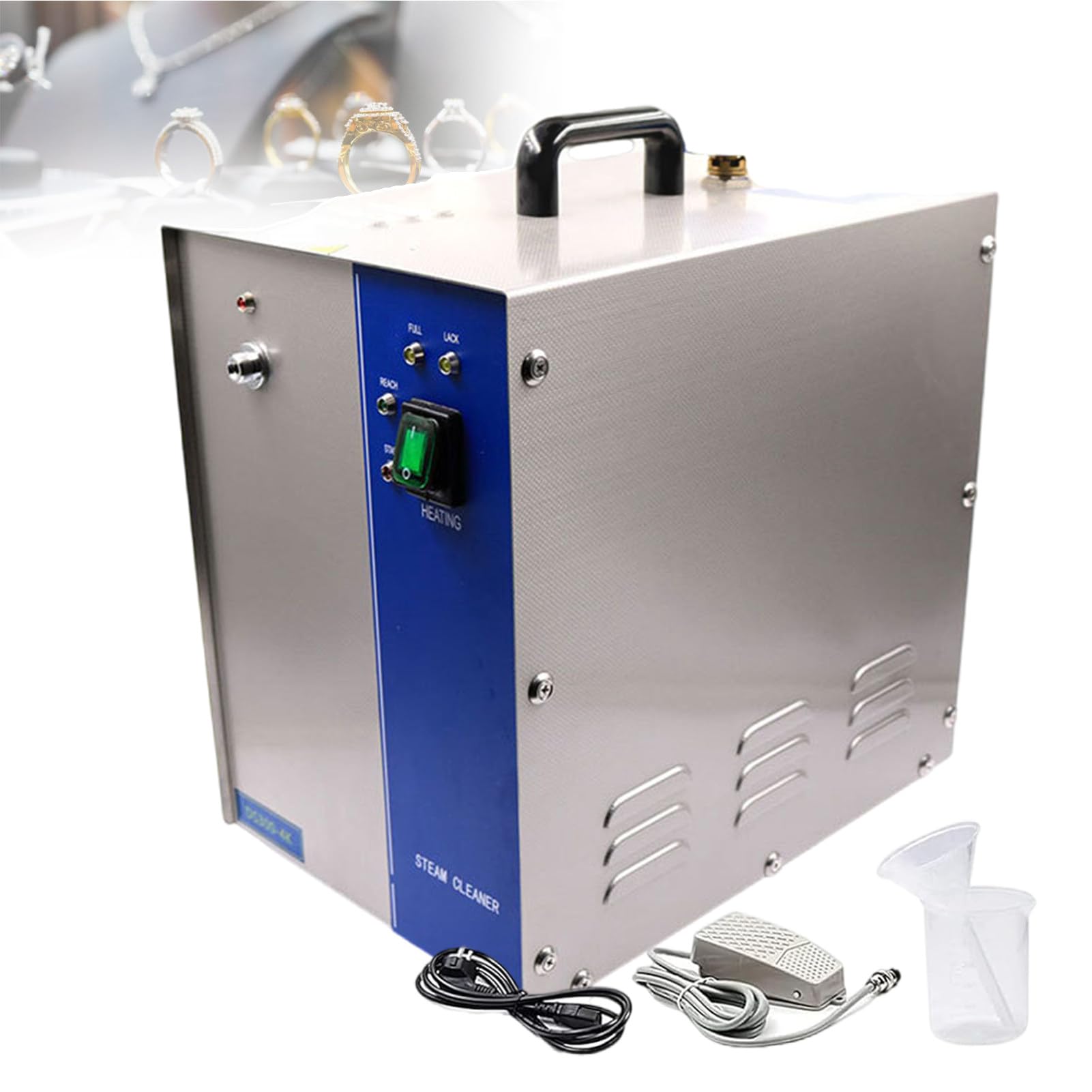 Gold Silver Jewelry Cleaner Steam Device with Footswitch and Exhaust Nozzle 1300w 2200w Gemstone Steam Cleaner Stainless Steel