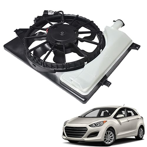 ANTUKO Reemplazo del conjunto del ventilador de enfriamiento del condensador del radiador para 2014-2016 Elantra 2015-2016 Forte 2015 Forte Koup 12V