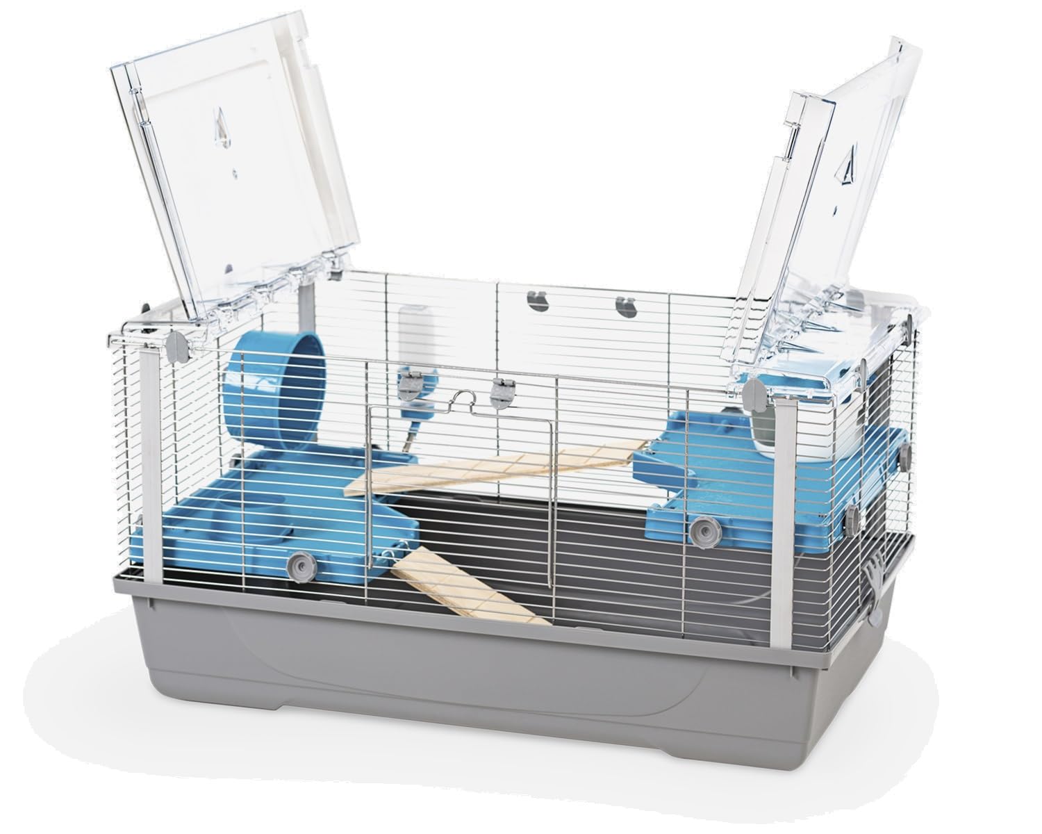 Pet's Market - Eva 22 Gabbia per Criceti con Casetta, Mangiatoia e Abbeveratoio e Ruota, Gabbietta per Piccoli Roditori Gabbia per Porcellino d'India 79x45x42h