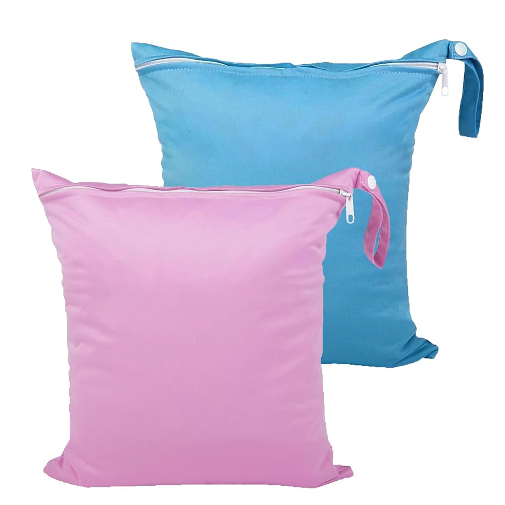 Doppia Cerniera E Gancio Guyode 2 Sacche Impermeabili Per Biancheria - Wet Bag Riutilizzabili 30x36 Cm, Per Pannolini, Costumi Bagnati, Viaggi Doppia - 3