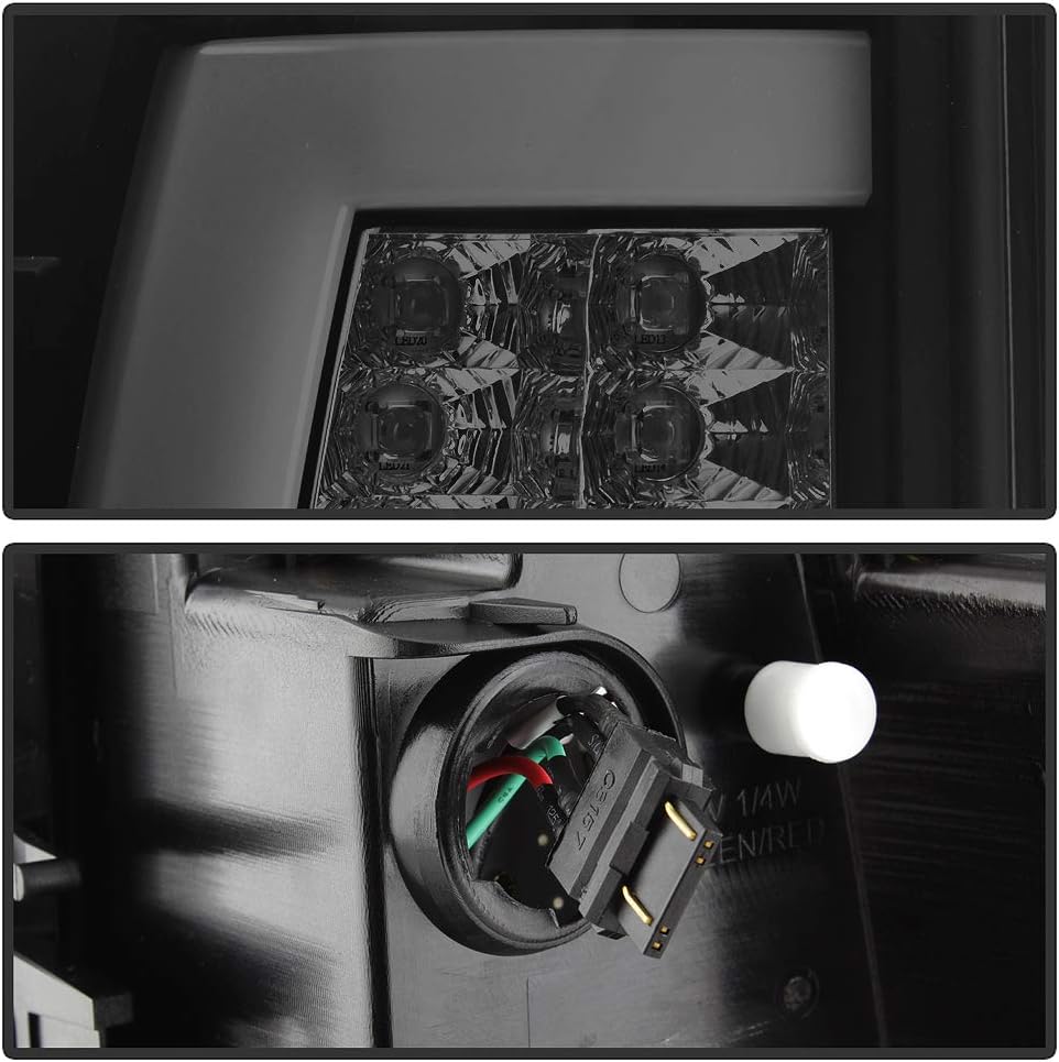 ACANII - For 2000-2006 Chevy Suburban 1500 2500 Tahoe GMC Yukon Black Smoked LED Tube Tail Lights Brake Lamps Left+Right