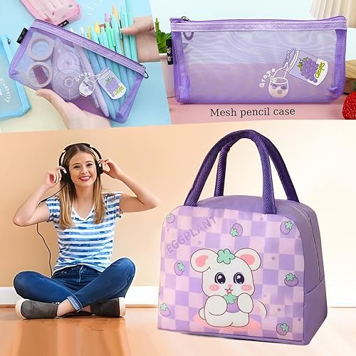 Miniatura 10 de Mochila luminosa de 15.6 pulgadas. Bolsa ligera para libros, negro y blanco, Mochila brillante