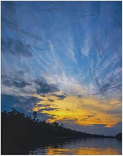 Plush Throw Blanket Soft Fuzzy Flannel Blanket Stunning Amazon Sunset in Brazil Soft Lightweight Cozy All Season Blanket for Bed,Couch,Car 30x40 Inch