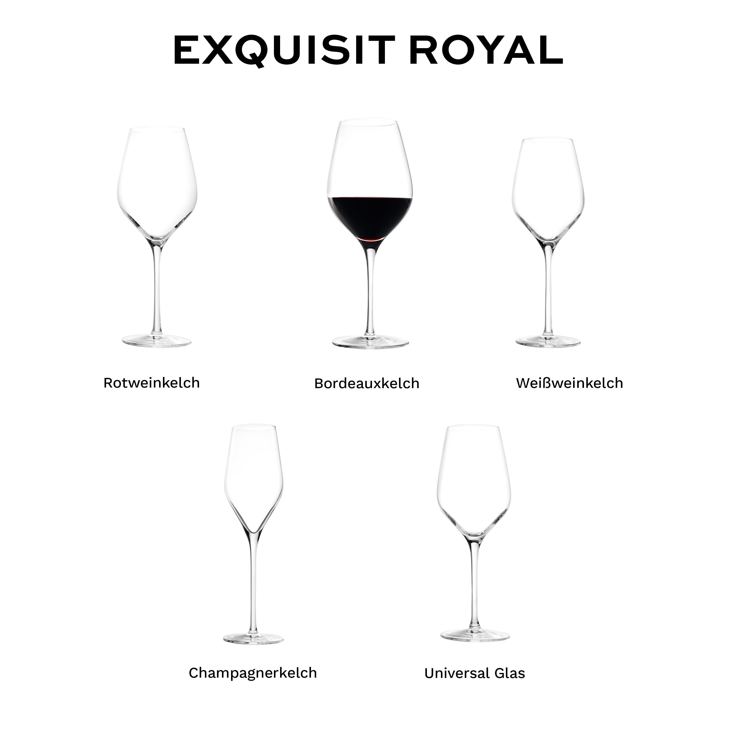 Stölzle Lausitz Exquisit Royal Bordeauxgläser Rotweingläser 645 ml, 6er-Set | Bordeauxgläser und Rotweingläser für Bordeaux-Weine und Aromaentfaltung, aus Kristallglas, stoßfest & spülmaschinengeeignet