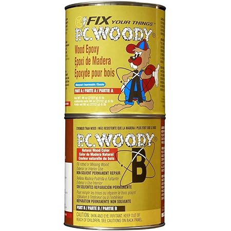 PC Products PC-Woody Wood Repair Epoxy Paste, Two-Part 96 oz in Two Cans, Tan 128336