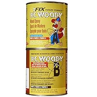 Vista 10 de PC Products PC-Woody 903339 - Pasta epoxi reparadora de madera de dos componentes, 10 galones en dos partes, color tostado
