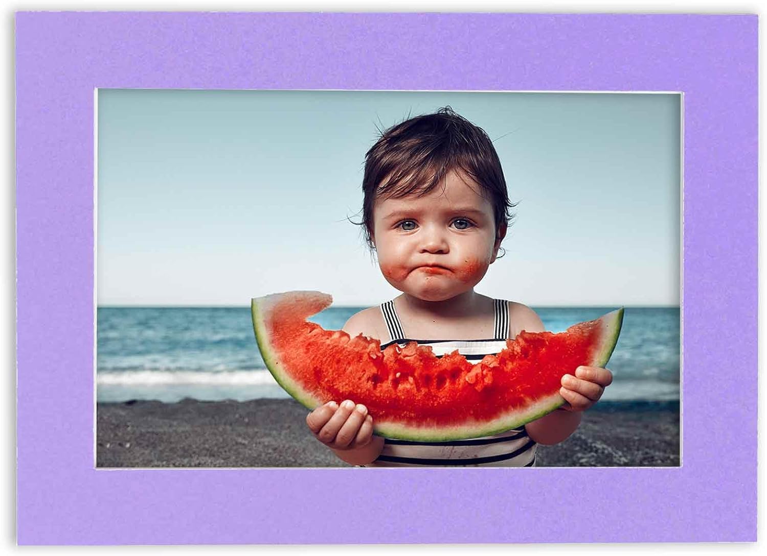 8x20 Mat Bevel Cut for 6x18 Photos - Acid Free Light Purple Precut Matboard With Backing Board and Crystal Clear, Self Seal Photo Mat Bag - For Pictures, Photos, Framing - 4-ply Thickness