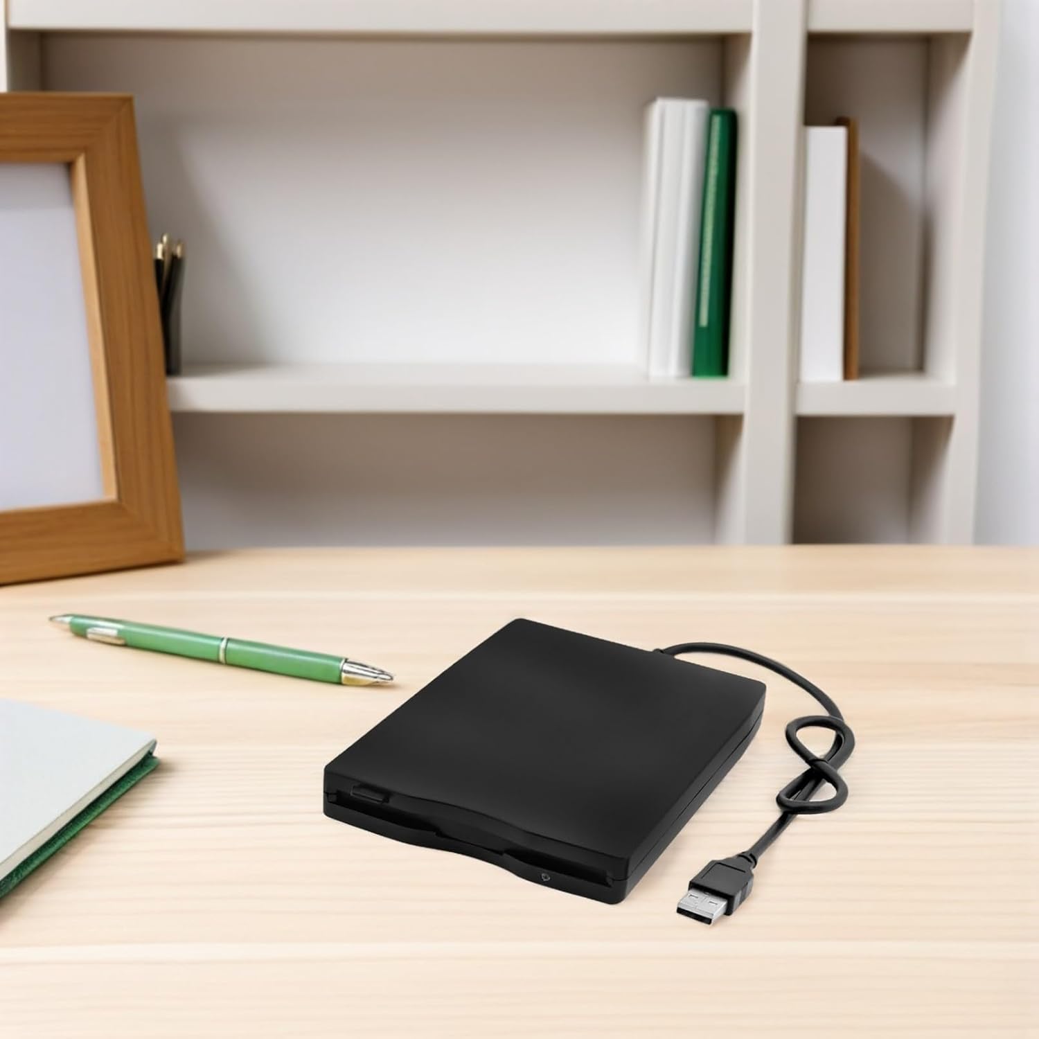 Mikinona USB Portable External Floppy Disk Drive Compact Lightweight Diskette Data Transfer Compatible with Windows Laptops and Desktops