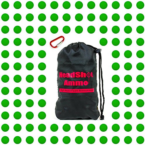 HeadShot Ammo Foam Balls for Toy Gun - 110 Rounds Refill Pack of Bullets Compatible with Nerf Rival Guns – Green