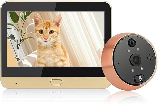 Wifi Anti-theft Doorbell Two Way Intercom Video Doorbell PIR Motion Detection Peephole Remote Monitoring Digital Door Viewer Real-time NotificationsPeephole