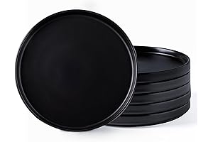 Scratch-Resistant, Modern Matte Black Ceramic Plates