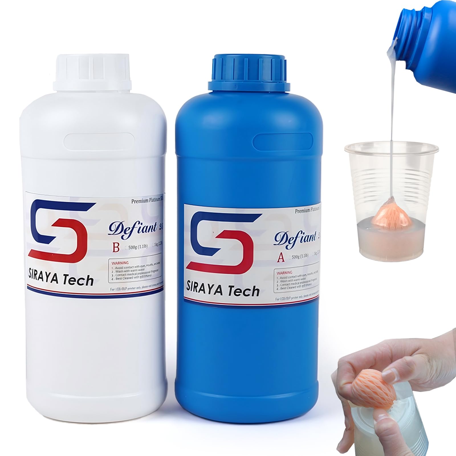 Siraya Tech Defiant 25 platynowy silikon do form (Przezroczysty, 70.5 Oz)