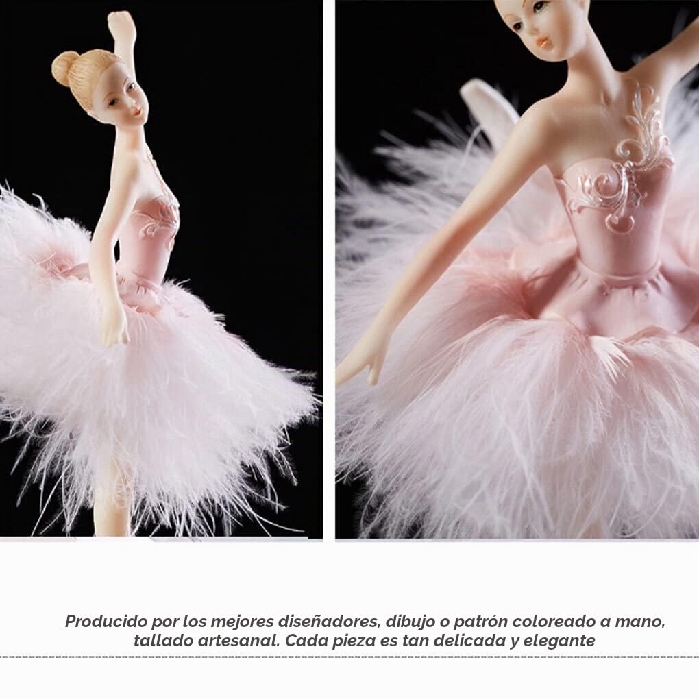 Bailarina Caja Musical Elegante Bailarina Figuras Decoración Amigo Navidad Hogar Escritorio Boda Regalo de Cumpleaños, Rosa