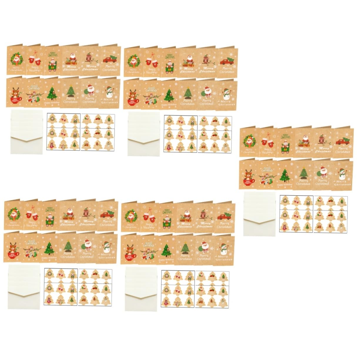 120sätze Weihnachtsgrußkarten Festliche Botschaften Mit Karten Umschlägen Stickern Für Winterfestivalsaison Für Weihnachtswünsche
