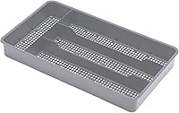Dial Industries Small Grey Cutlery Organizer Tray - 4-Compartment Kitchen Drawer Insert for Utensils, RVs, Made in USA