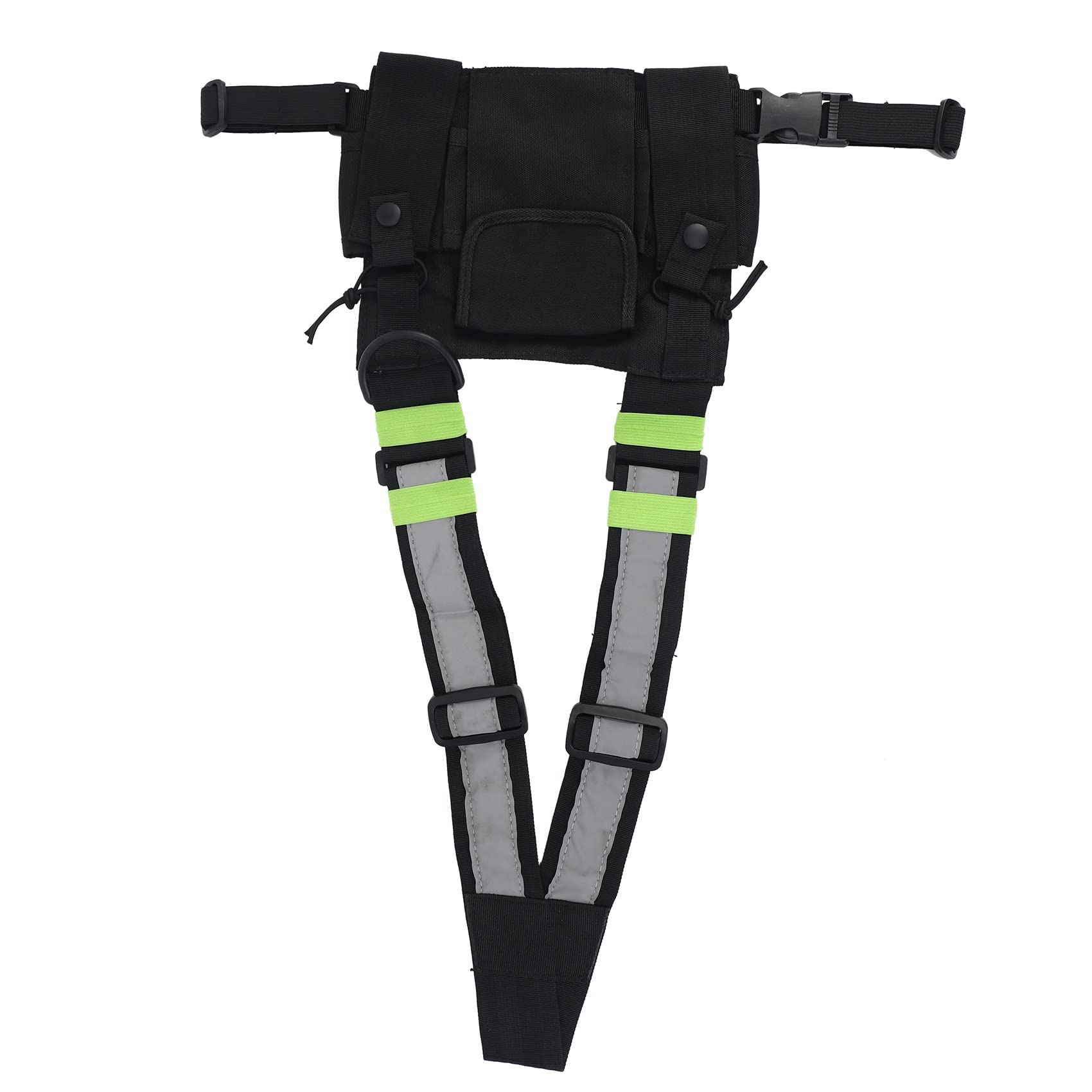 5X Le Radio Pocket Radio Chest Harness Cassa Anteriore Confezione Pouch Vest Caso Rig per 2 Way Radio Walkie Talkie Adatto per UV-5R Nero + Verde