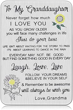 Message to granddaughter from grandmother