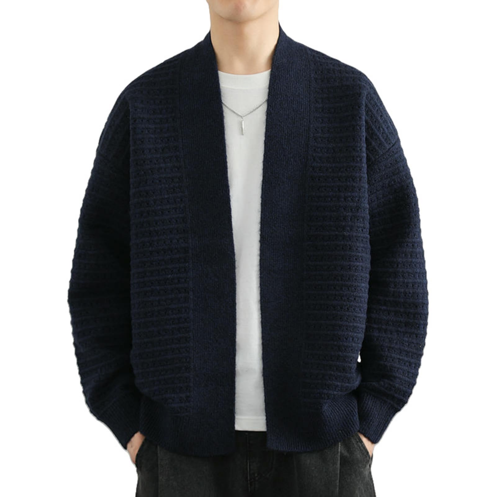 Pull en tricot ample col en V vêtement chaud style décontracté - 6