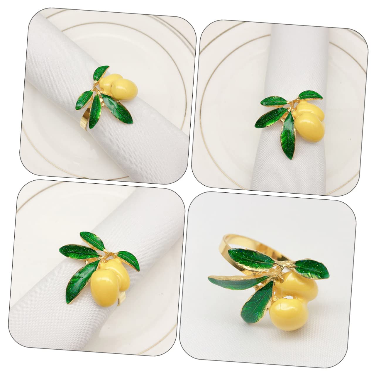 MAGICLULU 12stücke Zitronen Serviettenringe Für Hochzeiten Und Partys Dekorative Napkin Buckles Für Hawaiianische Feiern Tischdekoration Leuchtendem
