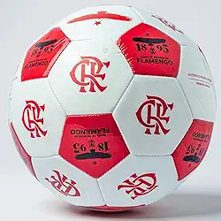 Bola Futebol Flamengo Oficial Original Licenciada Original Profissional Clube Regatas Mengão Preta Vermelha Branca Dourada Resistente Adulto Tamanho 5 Jovem Campo Society