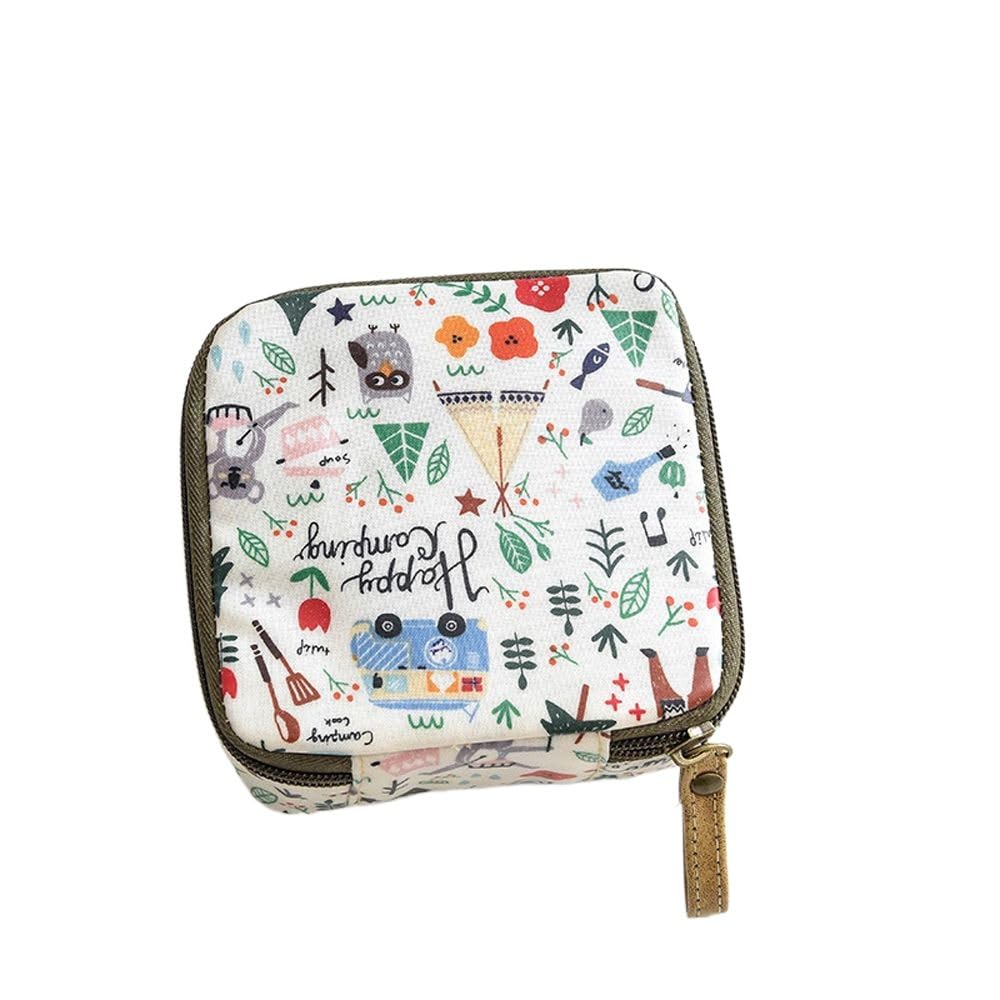 zaoalife Cute Minimalist Sanitary Zipper Bag Women Storage Purse, Sanitary Napkins Waterproof Storage Bag Makeup Bags