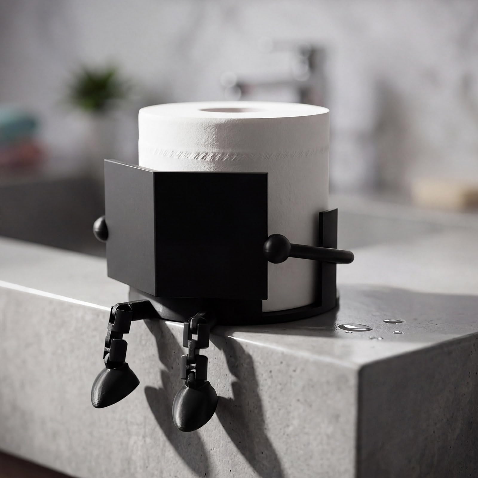 Funny Toilet Paper Holder Stand, Black, Regular Style