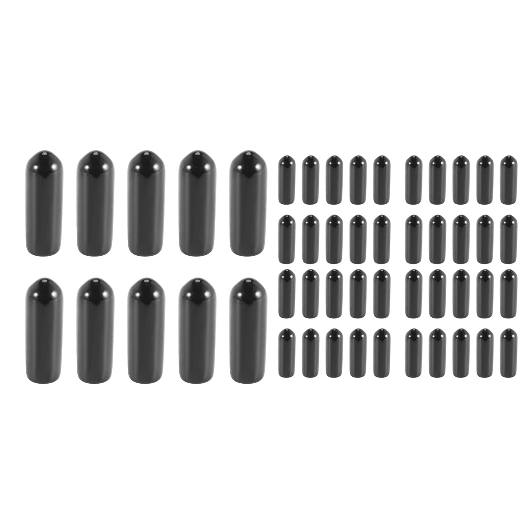 Jnchdghwa Black 200Pcs Rubber End Caps 4Mm Id Pvc Round Tube Bolt Cap Cover Thread Protectors