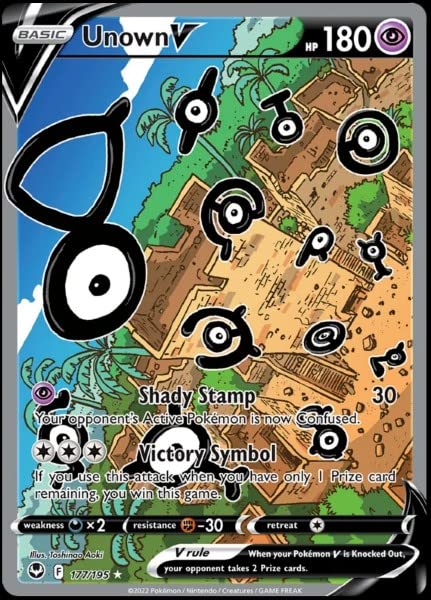 Ultra raro Unown V 177/195 - Silver Tempest - Full Art - Carta ultra rara Pokemon - Holo Foil