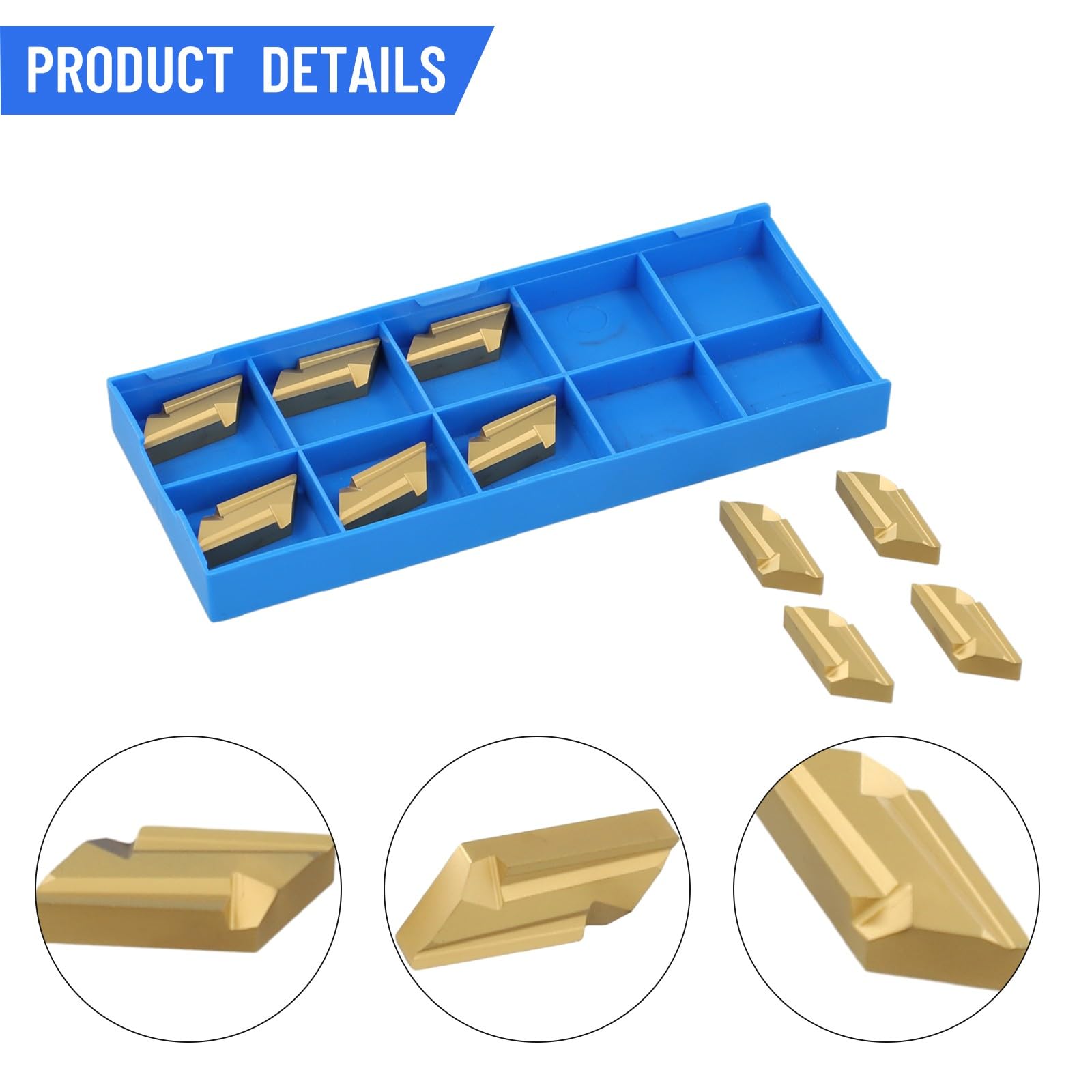 KNUX160405R-11 Inserti di tornitura in carburo indicizzabili, set da 10 pezzi per portautensili destro DKJNR, inserti per tornio CNC con elevata resistenza alla presa e tolleranza stretta